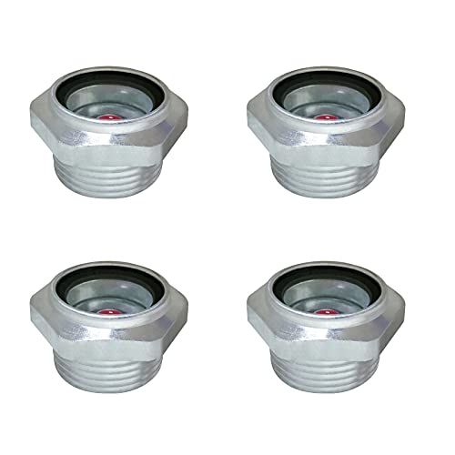 3/4inch NPT Air Compressor Sight Glass Male Thread Aluminum Alloy Hex Oil Sight Glass Window Oil Liquid Level Gauge For Air Compressor Gearbox Pump Tank (3/4''NPT-4pcs)