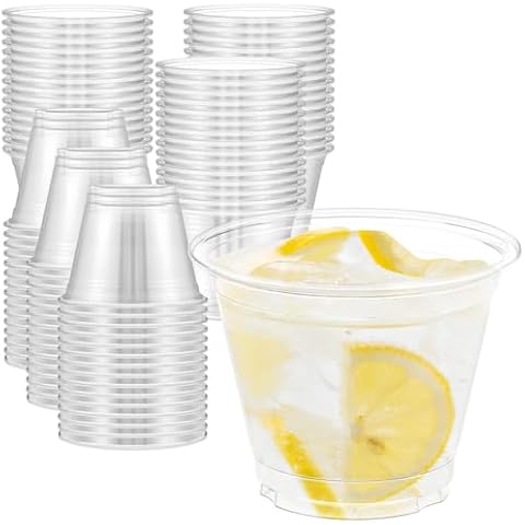 Dealusy 100 Pack Clear Plastic Cups Cover
