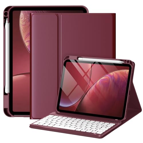drivego Coque Clavier pour iPad A16 11/10 Ème Generation (11 Pouces 2025/10.9 Pouces 2022), Étui Keyboard à Touches Anti-Arrachage avec Porte Crayon, AZERTY...