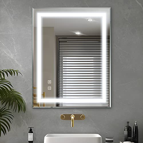 Neutype 36"X28" Led Bathroom Mirror With Lights Vanity Mirror For Wall Front Lighted Bathroom Wall Mirror With Beveled Edge, Anti-Fog, Dimmable, 3 Colors, Memory, Touch Button, Horizontal/Vertical #TOP17