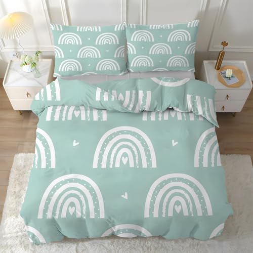 Funda Nórdica Cama 105 Arcoíris, Funda Edredon 200x200 Microfibra Suave, Ropa de Cama Amar 3 Piezas - Funda Nordica Bohemio y 2 Funda de Almohada 50x75 con Cremallera, Y-290