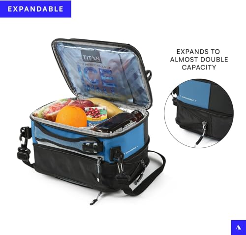 Titan Fridge Cold Crush Resistant Expandable Lunch Bag - With Reusable Gel Ice Packs Plus Food Container Set - Black by Titan by Arctic Zone - Image 4