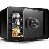 0.8 Cub Safe Box Fireproof Waterproof, Fireproof Safe with Mute Function & Digital Touch Screen Keypad, Small Safe, Money Safe with Removable Shelf & Led Light, Safe for Home Office Hotel