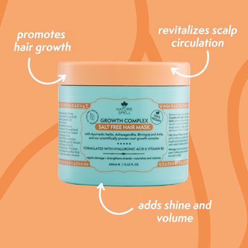 Nature Spell Hair Mask for Hair Growth 400ml - Infused with Ayurvedic Herbs – Stimulates Healthy Hair Growth – Salt Free - Suitable for all Hair Types including Dry Damaged Hair – Made in the UK - Image 3