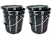 Set of Two 5 Gallon Steel Pails with Gasketed Crimp-on Lid, 12" x 13.5"