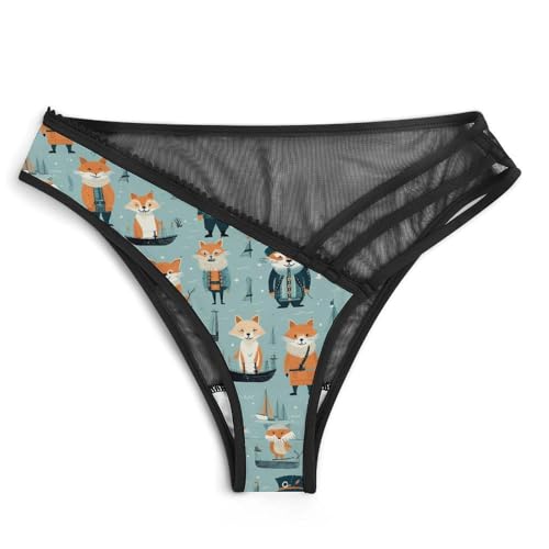 Fox Pirates Women's G String Thong Sexy Underwear Mesh T-back Panties Briefs3