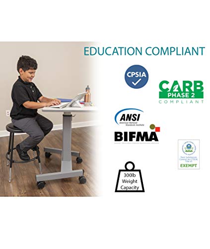 Image of Stand Up Desk Store Stackable Adjustable-Height Classroom Office Workstation Stool (Black)