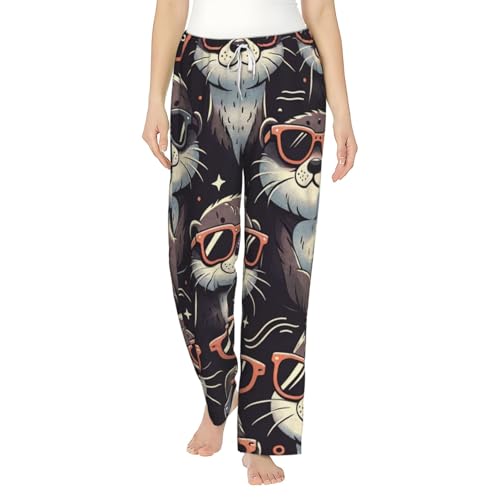 Pantalon de pyjama en polaire drôle pour femme - Bas de détente en flanelle confortable