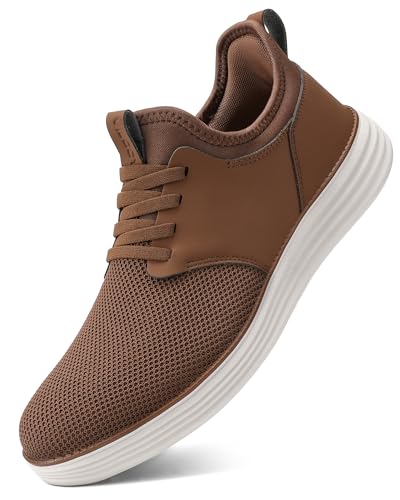 Image of VILOCY Mens Slip On Casual Dress Shoes Hands Free Fashion Sneakers Mesh Tennis Walking Work Shoes Comfortable Breathable Lightweight Non Slip