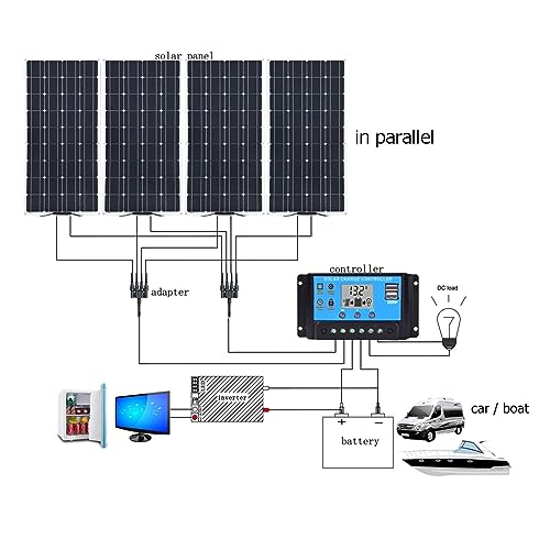 Panneau solaire 12V 200W chargeur de batterie photovoltaïque maison