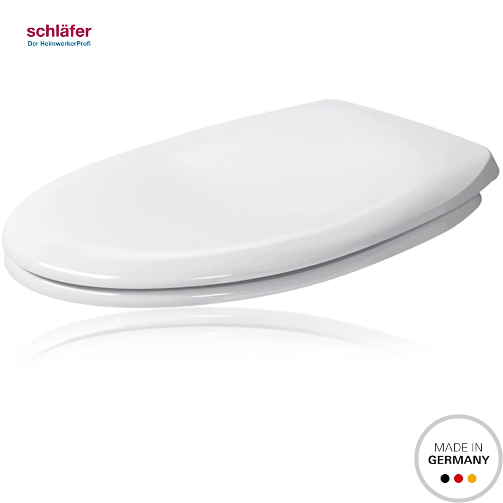 Schläfer 4633101 | Copriwater Universale Sedile Wc, Coprivaso in Thermoplast, Copri Wc Termoplasico con Cerniere Regolabili. Colore Bianco Lucido