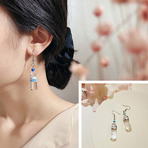 EIELO 16-40 Pairs Cute Funny Weird Earrings Boba Water Bottle Pearl Milk Tea Food Gummy Bear Fruit Mushroom Goldfish Earring Set Cute Funny Dangle Drop Earrings for Women4