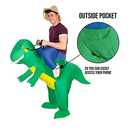 Morph MCROITR opblaasbaar kostuum, uniseks, T-Rex voor paardrijden volwassenen, eenheidsmaat - Image 5