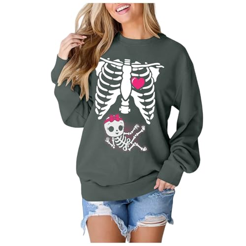 Sweat-shirt décontracté marine en taille L pour femme au style graphique