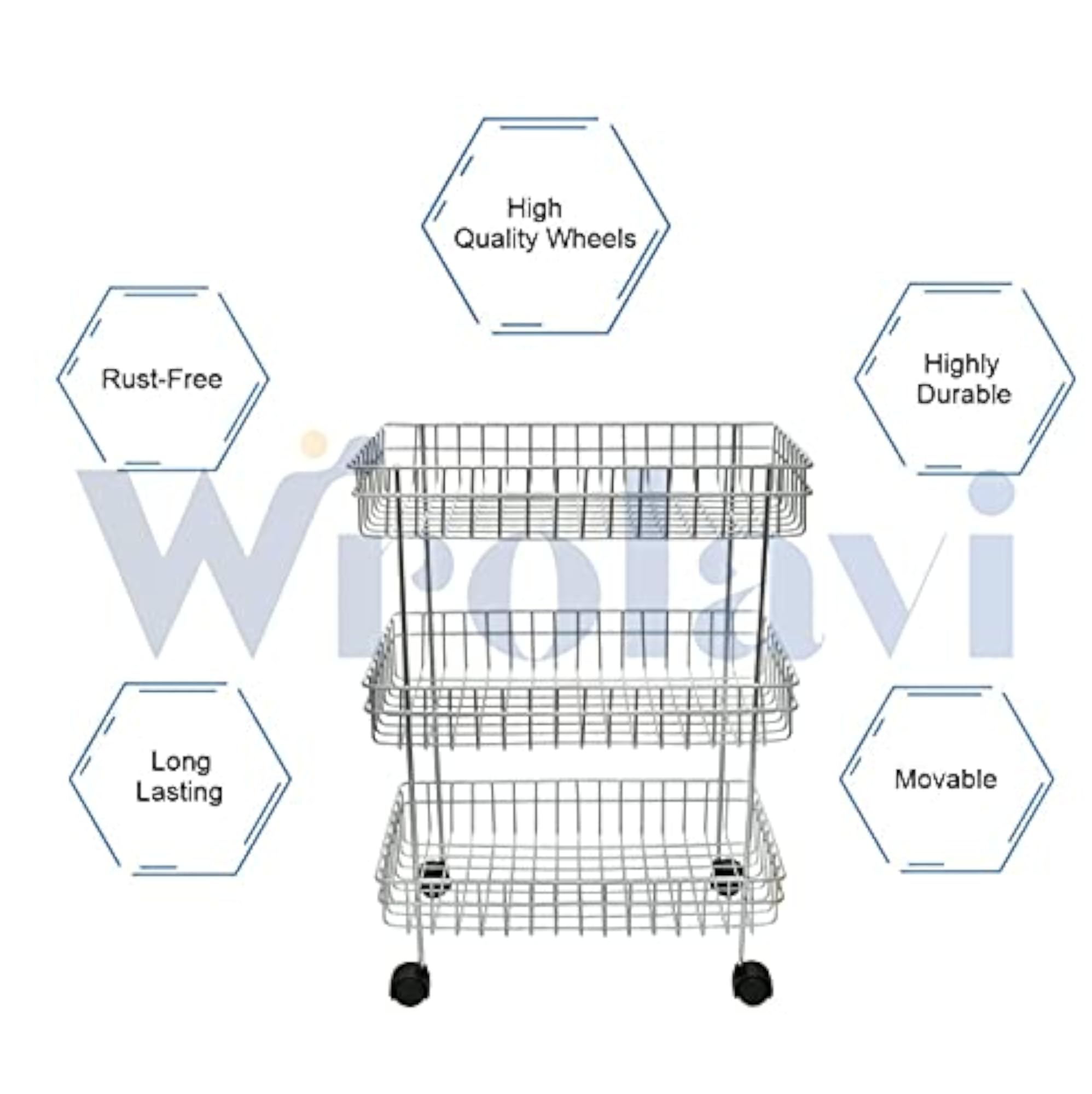 3-Shelf Stainless Steel Kitchen Storage Rack
