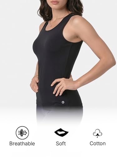 Image of Enamor E025 Essentials Stay New Slim Fit Soft, Naturally Breathable Cotton Fabric Tank Top For Women
