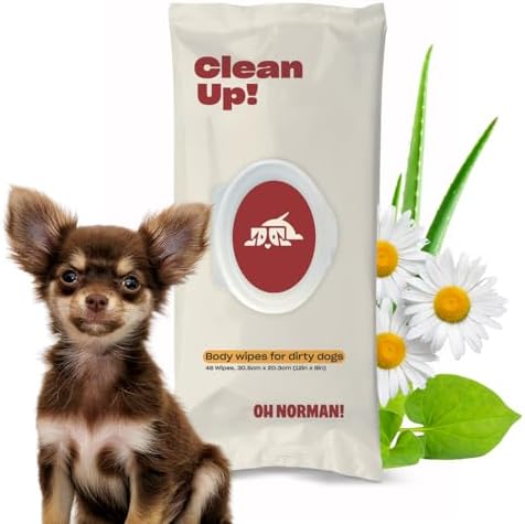 OH NORMAN! Clean Up Body Wipes for Dogs by Kaley Cuoco, Gentle Pe...