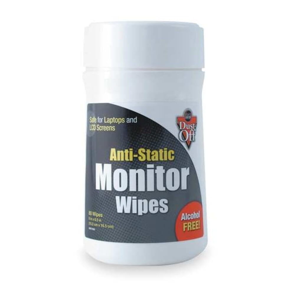 Dust-Off Toallitas antiestáticas para Monitor, 80 toallitas