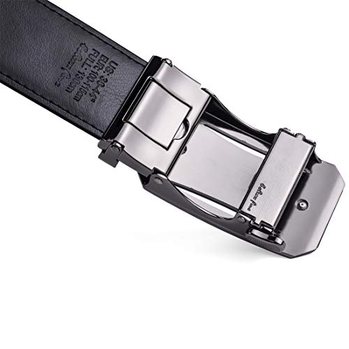 Image of Beltox Men Leather Belt w Slide Ratchet Interchangeable Buckle