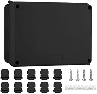 IP65 Waterproof Junction Box Large ABS Electrical Box, Outdoor Cable Connector, Weatherproof Electric Cover Enclosure Black (150x110x70mm) - AVARTEK