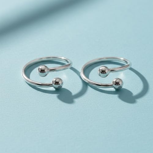 Image of Parnika 925 Top Openable Silver Toe Rings in Pure 92.5 Sterling Silver for Women | Chandi Bichiya Bicchiya | Metti |