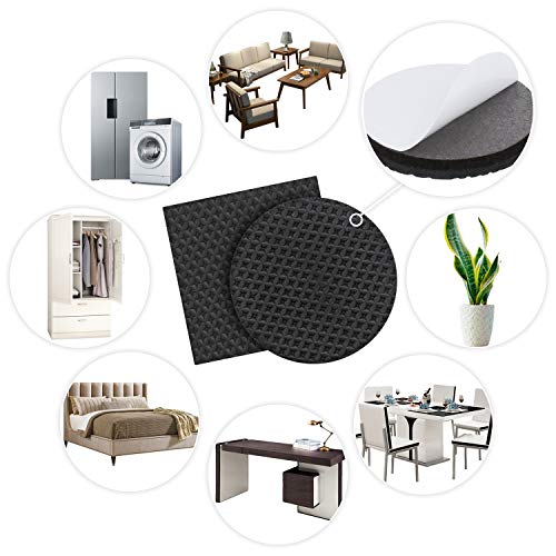 Yelanon Non Slip Furniture Pads 24 pcs 50mm Furniture Grippers, Non Skid for Furniture Legs,Self Adhesive Rubber Furniture Feet,Anti Slide Furniture Hardwood Floors Protectors for Keep Couch Stoppers
