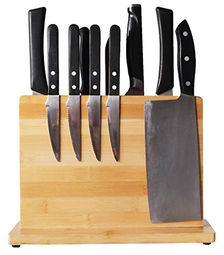 Double-Sided Bamboo Magnetic Knife Block—Fits All Knives and Other Utensils Up to 8”—Saves Space, Displays Knives, Keeps Knives Sharp and Clean, Easy Access to Knives while Cooking - Thumbnail 7