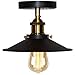 Huahan Haituo Deckenleuchte moderne Deckenlampe Vintage Industrie Metall für Loft Bar Decke Licht Schatten Retro Pendelleuchte(StilA,Schwarz )