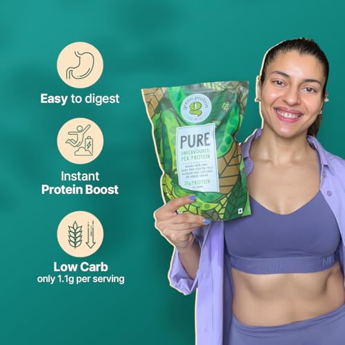 Image of GREEN PROTEIN Plant Protein Powder 500 gram Pure Unflavored | Plant Protein | 20g Protein Per Serving | Keto Friendly | Soy, Dairy & Gluten Free