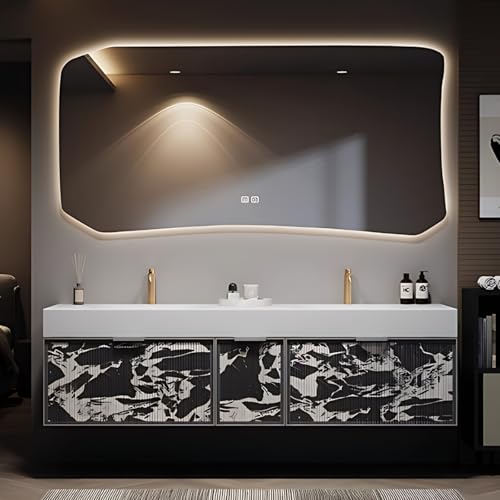TIZAZO 56IN Modern Double Sink Bathroom Vanity - Double Bathroom