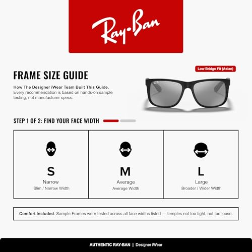Image of Ray-Ban RB4165F Justin Classic Square Sunglasses for Men