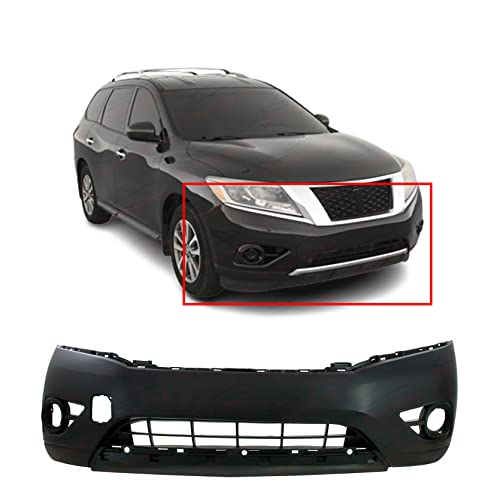 FitParts Compatible with Front Bumper Cover Fascia 2013-2016 Nissan Pathfinder Platinum SL S SV Hybrid 13-16. New Primed Without Sensor Holes, With Fog Light Holes. NI1000288 620223KA0H