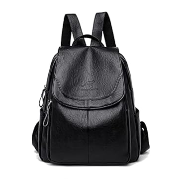 Bolsa Mochila para Mulher,Mochila Feminina Anti-roubo Moda Bolsa Couro Macio Modelo Vintage Versátil Mochila Feminina Pode Segurar o Tablet à Prova d'água Viagem Trabalho Bolsa de Ombro (Preto)