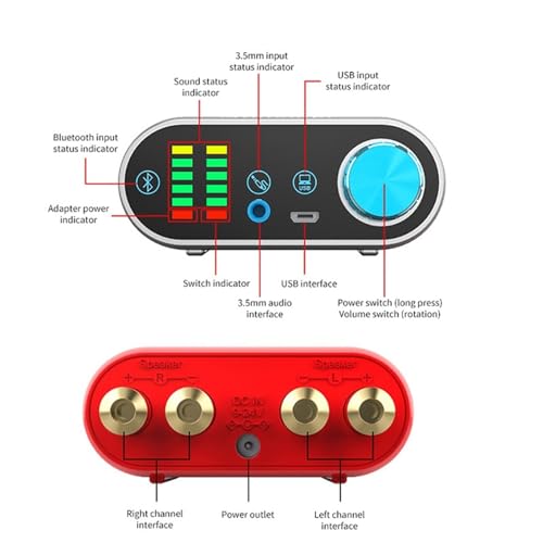 Amplificador de audio estéreo Interfaz Mezclador de audio profesional Amplificador de audio estéreo Receptor Mini Hi-Fi Clase D Amplificador integrado for equipos de altavoces domésticos rango de tran - imagen 5
