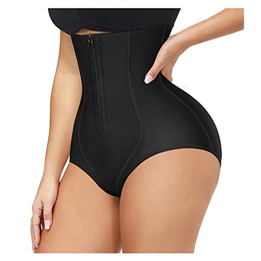 Gotoly Women Butt Lifter Shapewear Panties Waist Trainer Body Shaper Hi-Waist Double Tummy Control Slim Panty (Black, Medium)
