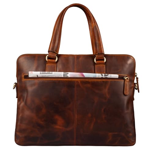 Mallette de prof STILORD Lory en cuir véritable rigide pour porte-document durable