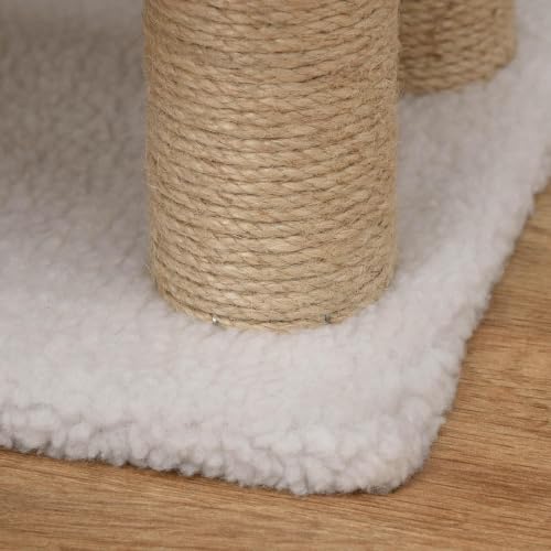 PawHut Katzentreppe 4 Stufen Kratzbaum Treppe 60 x 40 x 64 cm Weiß