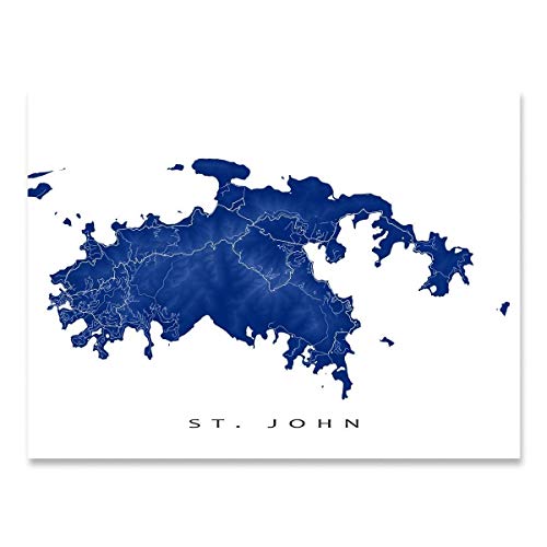 St John Map Art Print
