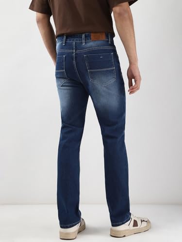 Image of Urbano Fashion Men's Straight Fit Washed Jeans Stretchable