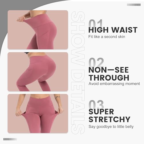 Women's High Waisted Capri Leggings with Pockets - High Waist Workout Running Yoga Pants4