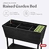 Keter Urban Bloomer 12.7 Gallon Raised Garden Bed and Outdoor Herb Garden Planter with Self Watering Gauge and Drainage Plug, Dark Grey #3