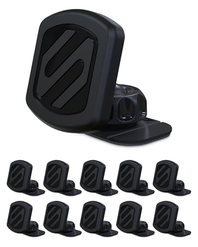 Image of Scosche MAGDM-10KFLT MagicMount Magnetic Car Phone Mount for Dashboard, 360 Adjustable Magnet Head, Universal Cell Phone Holder for Car Compatible with iPhone Samsung & All Devices (Pack of 10)