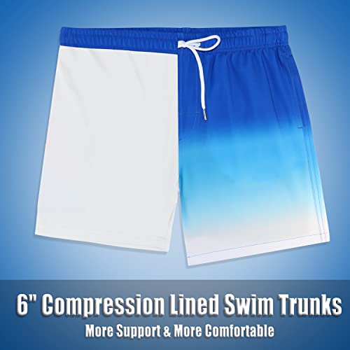 Image of Boys Swim Trunks with Boxer Brief Liner Compression Anti Chafe Swimming Shorts Stretchy UPF Quick Dry Swimsuit