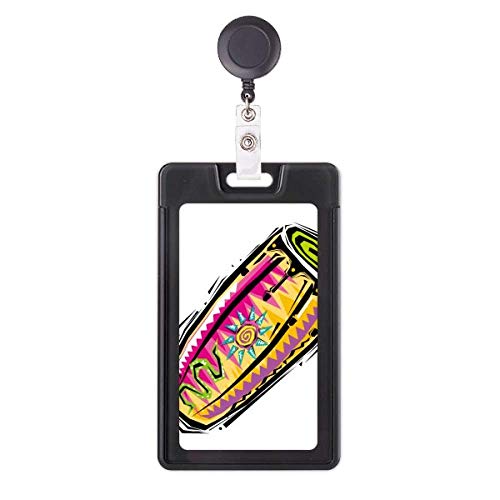 Badge Mexique rétractable avec porte-carte imprimé coloré