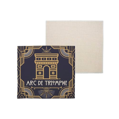 sous Verre en Lin - Arc de Triomphe Paris France Monument Art Déco Luxe - 1 unité (100 x 100 mm)