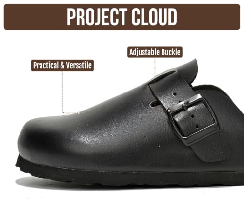 Image of 100% Genuine Leather Slip-on Footbed Clogs for Women - Fall Shoes for Women