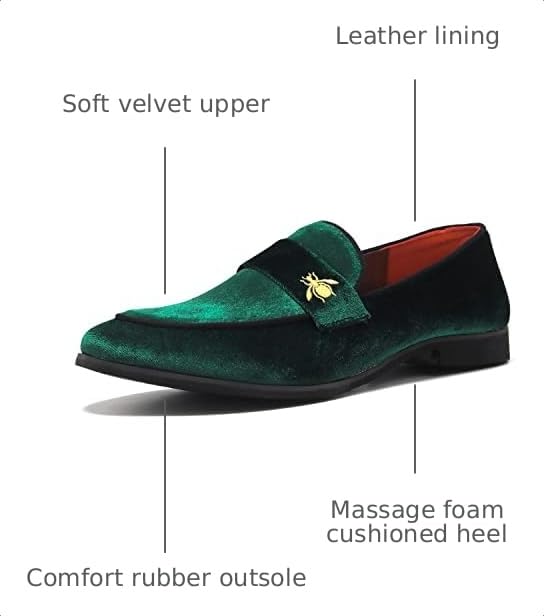 Image of FLQL Men's Luxury Penny Loafer Slip-On Velvet Shoes Party Dancing Shoes Suede Wedding Shoes Plus Size 7-13