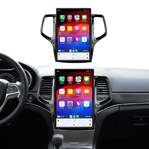 Foforfor 14.4 Inch Android 13 Car Radio for Jeep Grand Cherokee 2014-2023 Stereo Upgrade HeadUnit Multimedia IPS Touch Screen Android Auto/Carplay Player GPS Navigation (Black, 8+128GB)