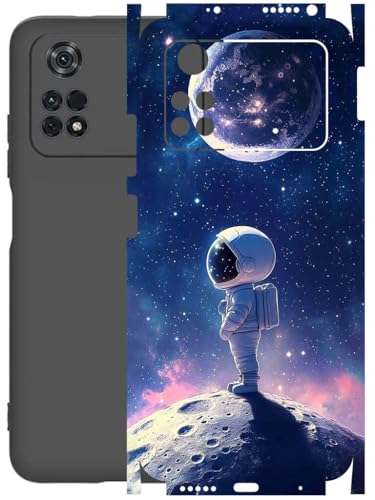 Image of AtOdds - Full Body Back Screen Guard Protector Film - Lamination Wrap Skin Sticker Compatible with Poco M4 PRO (4G) | Scratchproof Matte Finish (Moon)