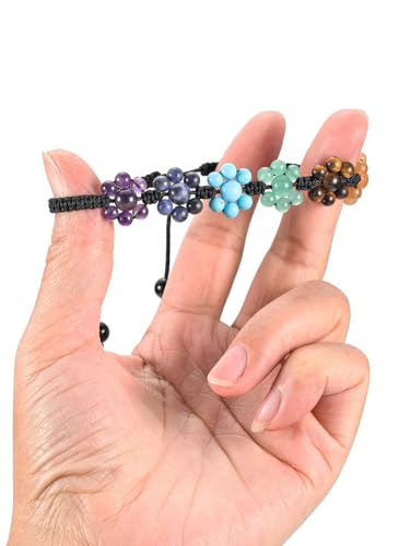 Image of Top Plaza Bead Chakra Bracelet 7 Chakras Healing Crystals Bracelet Yoga Stone Beads Bracelets Meditation Relax Anxiety Bangle for Womens Mens